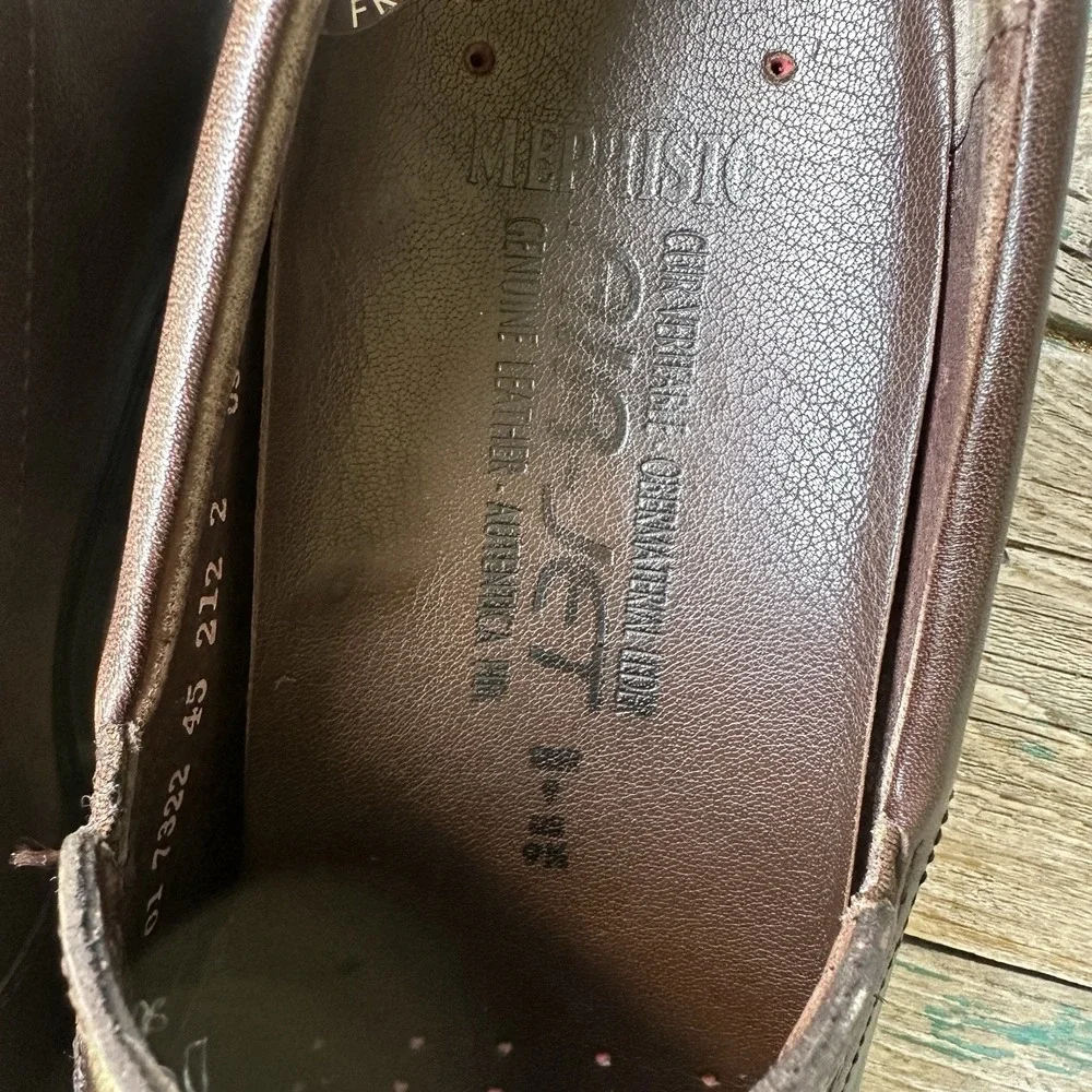 Mephisto Air-Jet Shoes Men's 9.5 US Brown Leather Slip-On Loafers Made in France